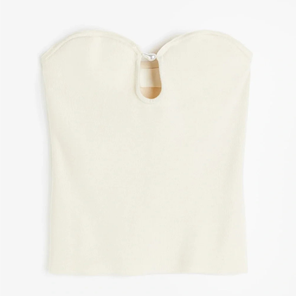 H&M BEAD-DETAIL TUBE TOP Size Small - Picture 2 of 8
